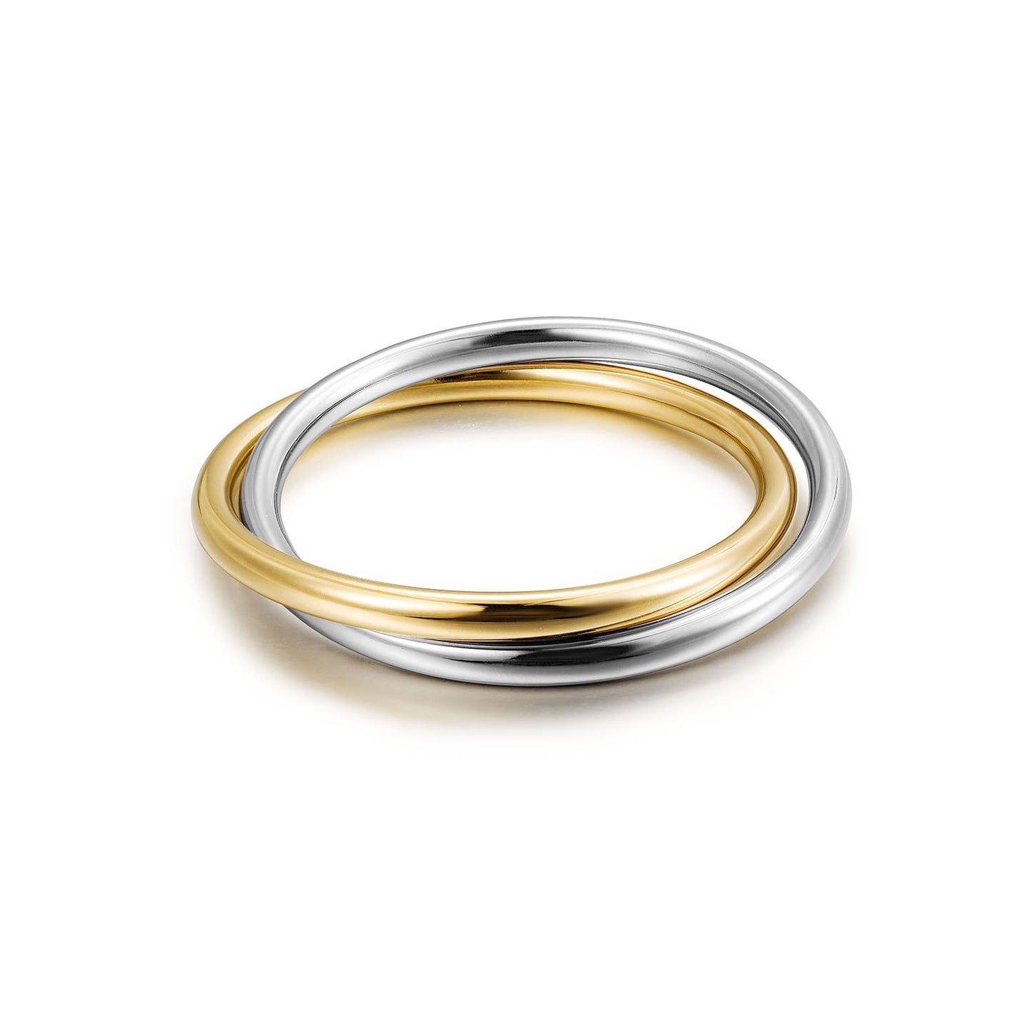 Two-Tone Double Circle Cuff Bracelet