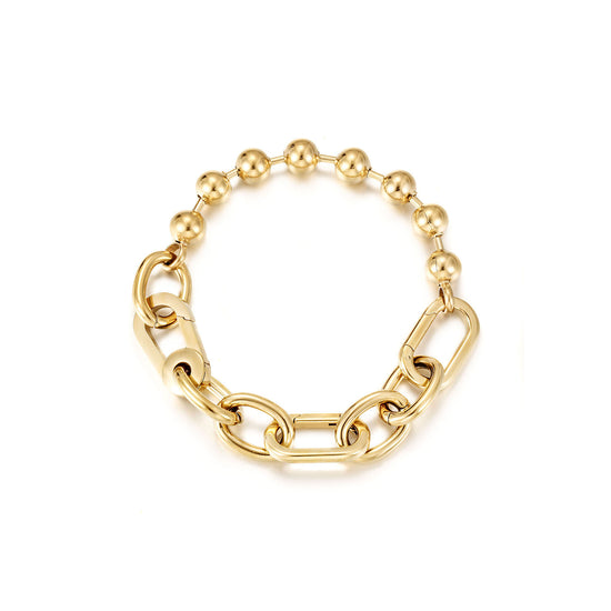 Gold Bold Link & Bead Bracelet