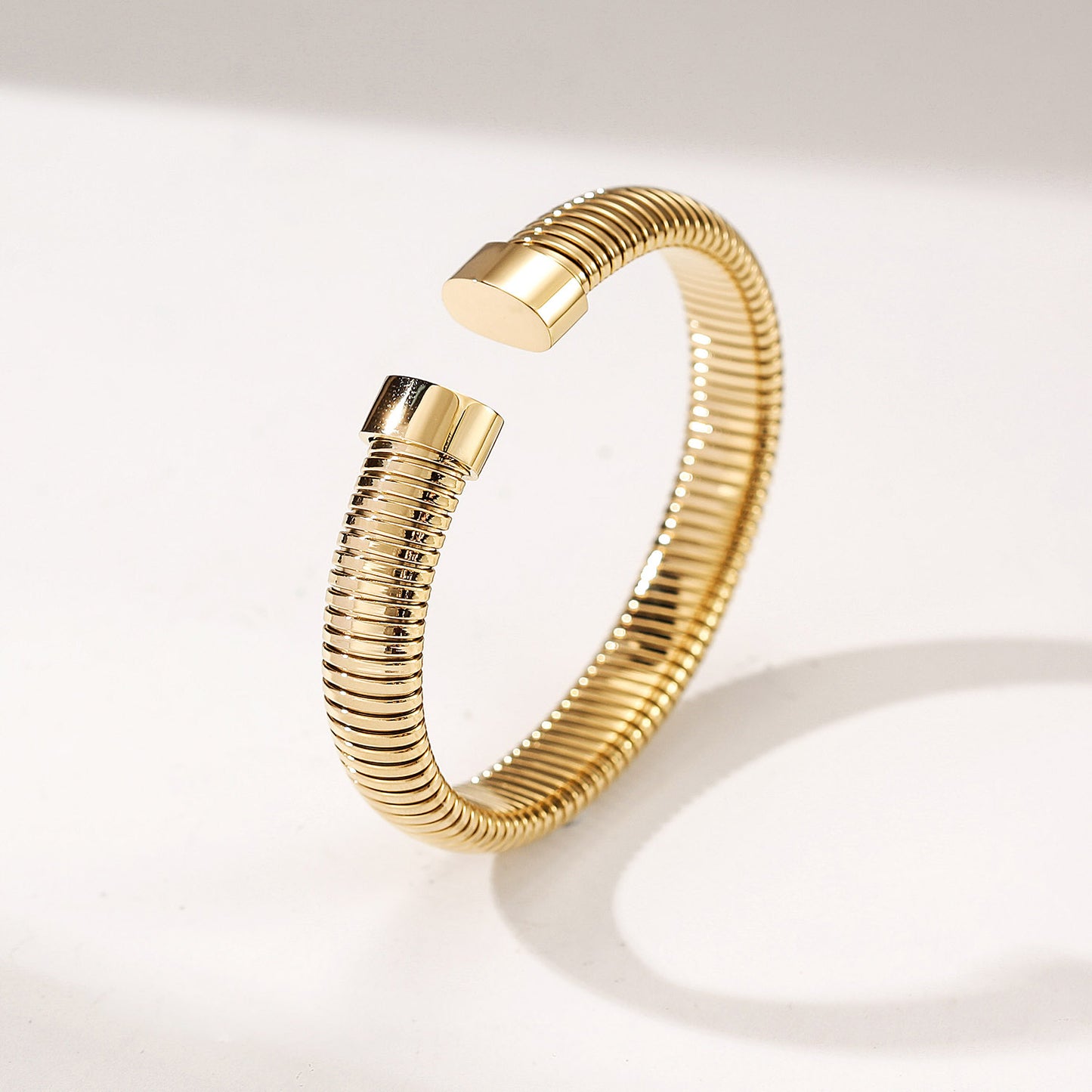 Gold Statement Snake Coil Cuff-10mm