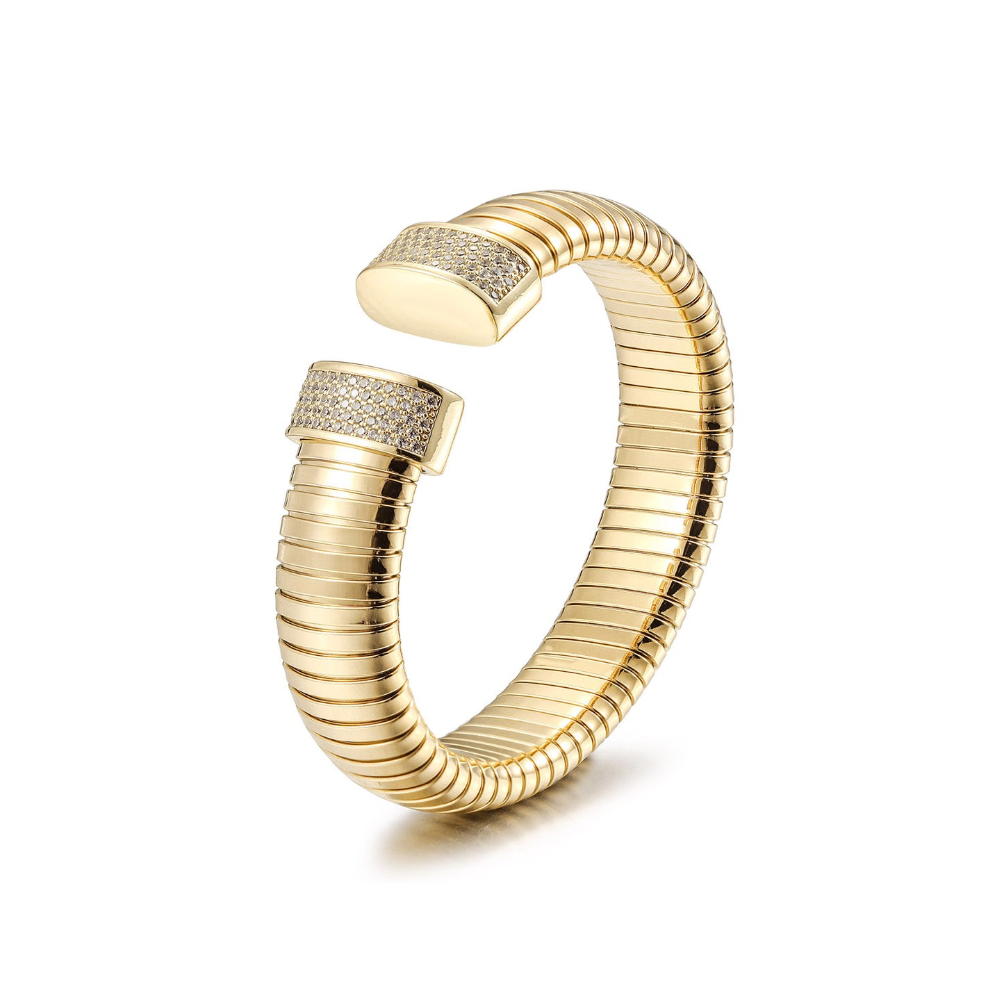 Gold Statement Snake Coil Cuff-14mm