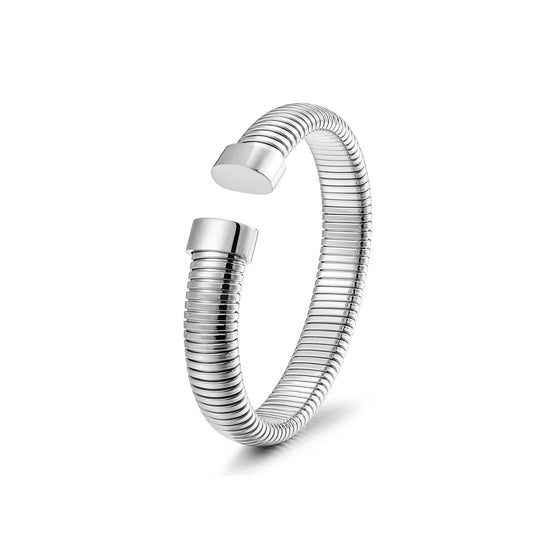 White Statement Snake Coil Cuff-10mm