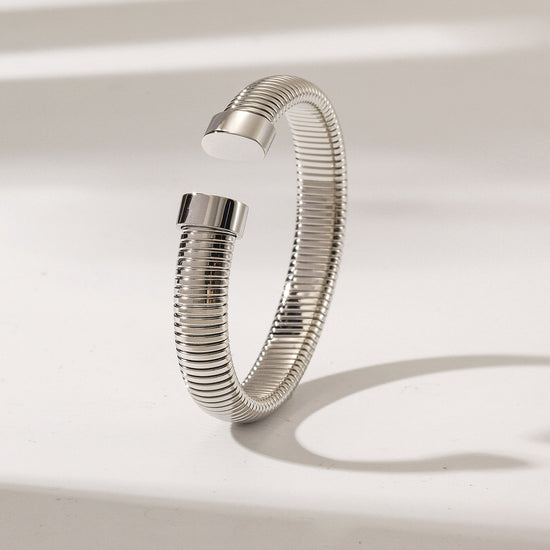 White Statement Snake Coil Cuff-10mm