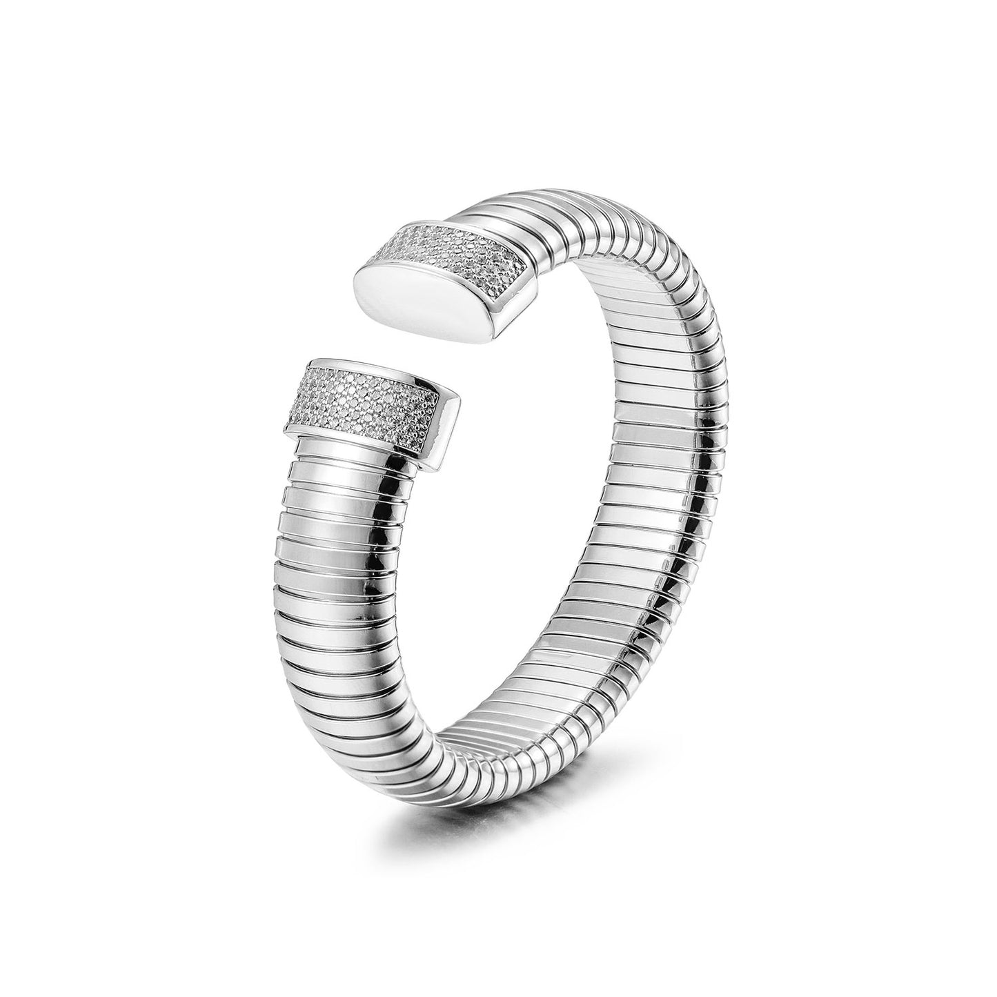 White Statement Snake Coil Cuff-14mm