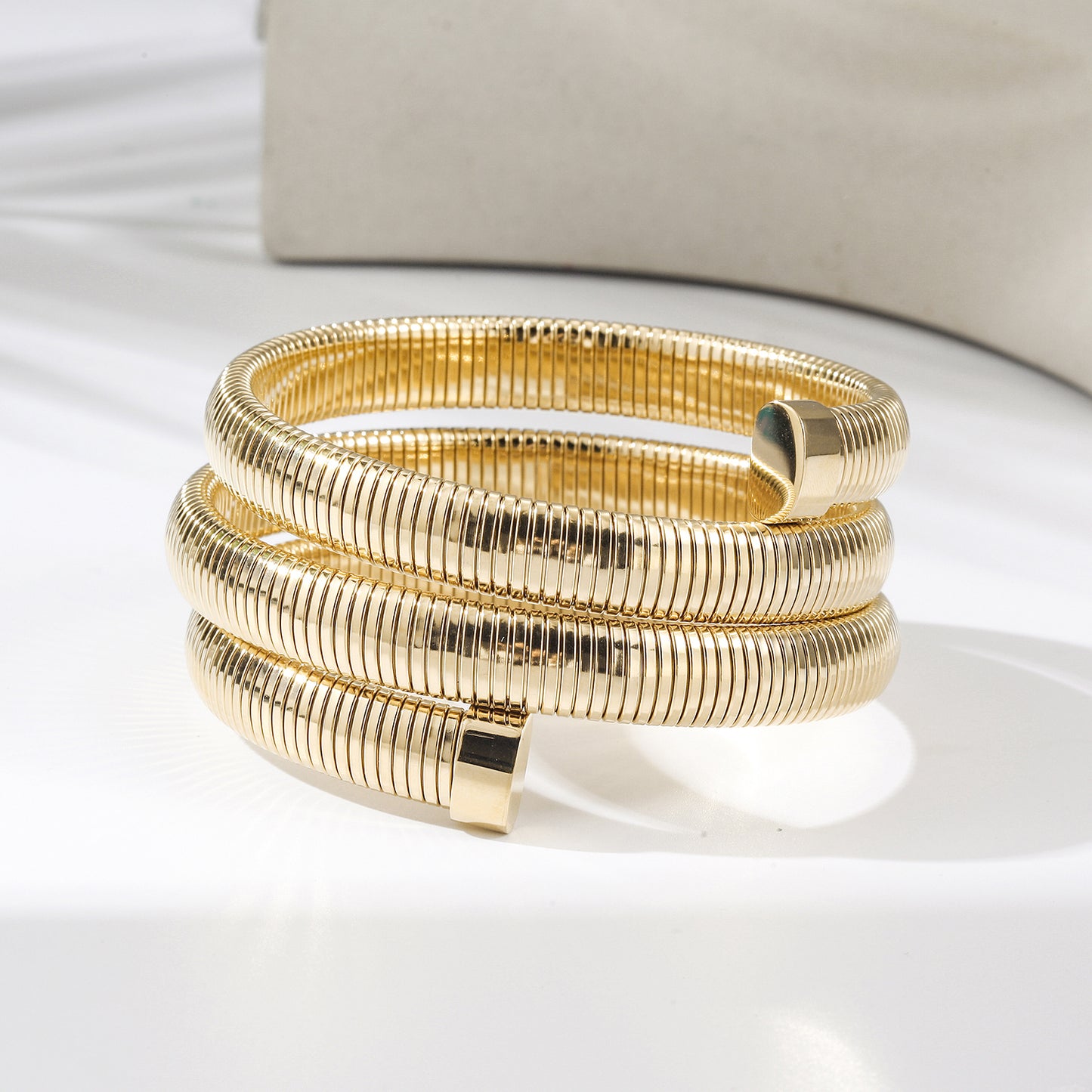 Gold Coil Snake Wrap Bangle
