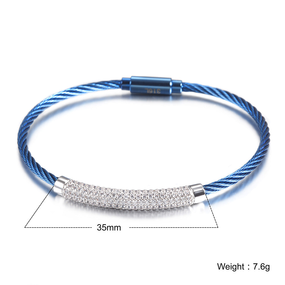 Blue cable bracelet-NSB969STBLZD