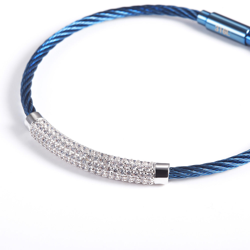 Blue cable bracelet-NSB969STBLZD