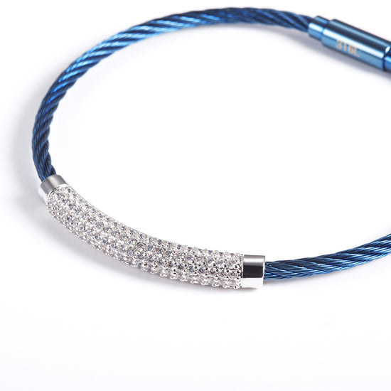 Blue cable bracelet-NSB969STBLZD