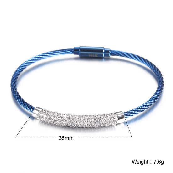 Blue cable bracelet-NSB969STBLZD