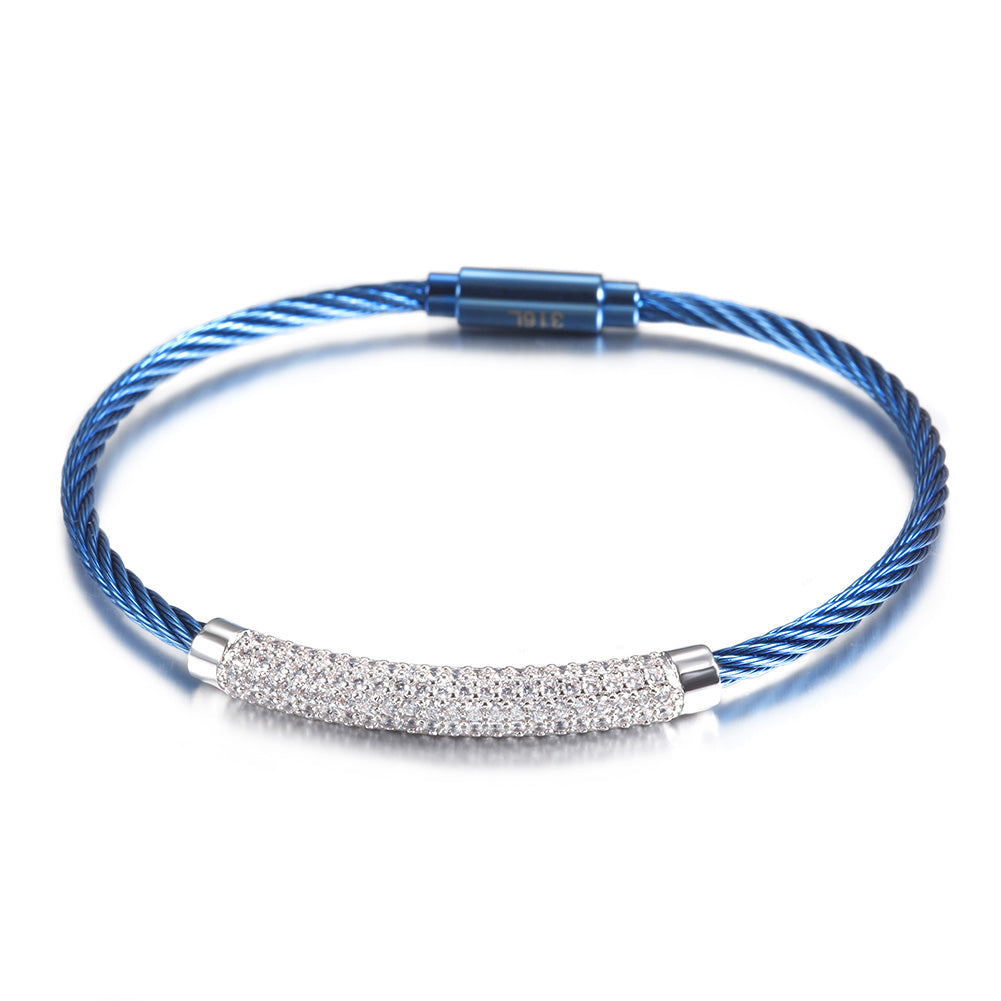 Blue cable bracelet-NSB969STBLZD