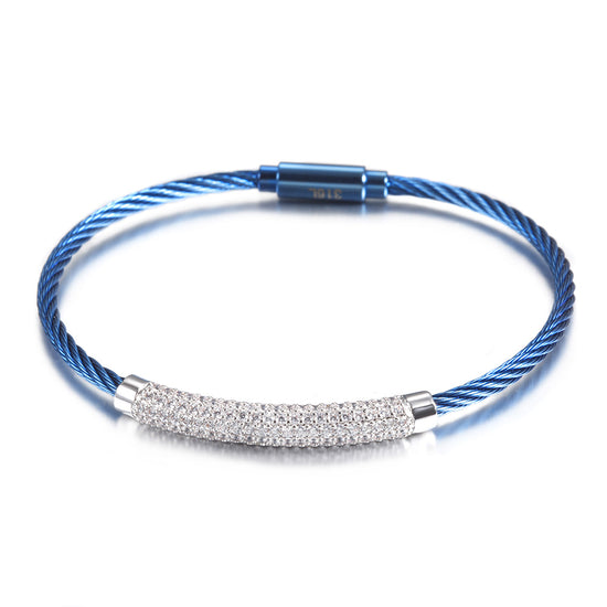 Blue cable bracelet-NSB969STBLZD