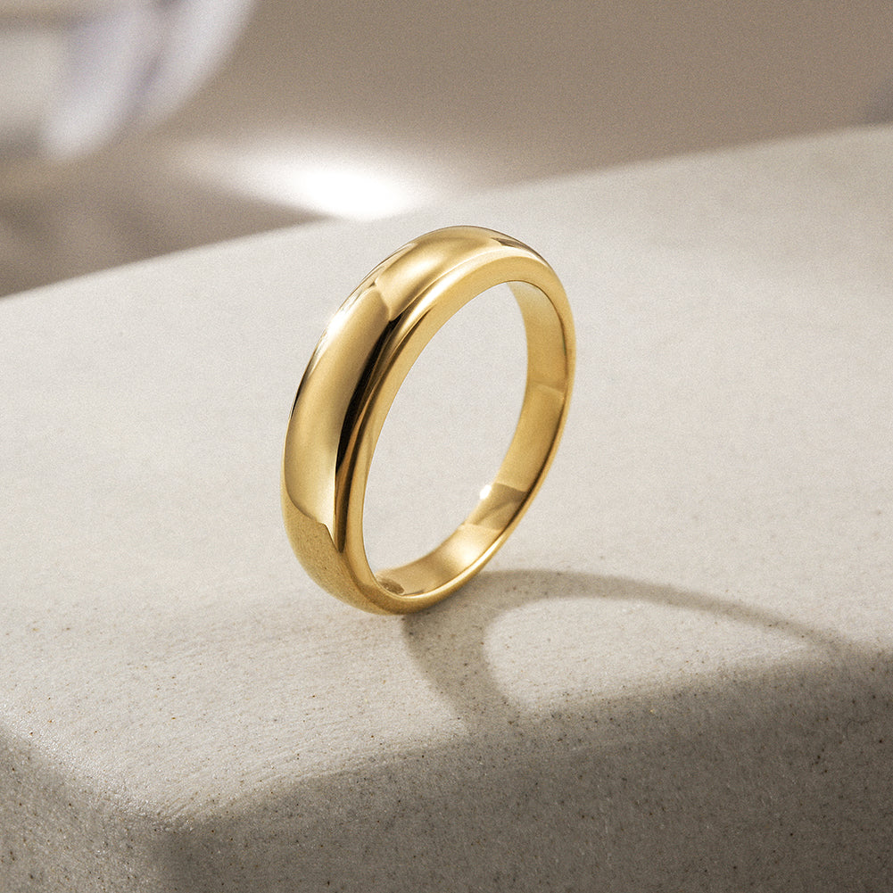Golden smooth ring-NSR161STGC