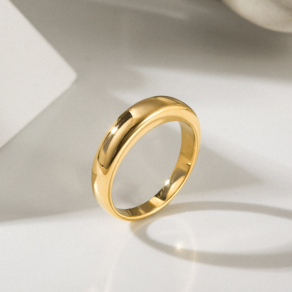 Golden smooth ring-NSR161STGC