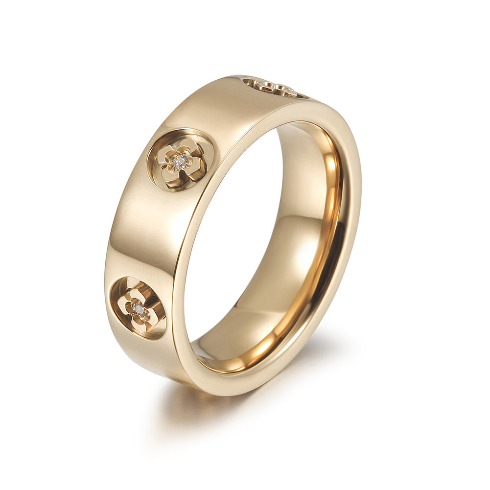 Flower zircon ring-NSR166STGCZD
