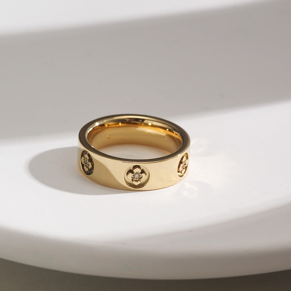 Flower zircon ring-NSR166STGCZD