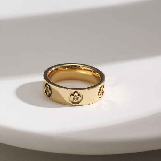 Flower zircon ring-NSR166STGCZD