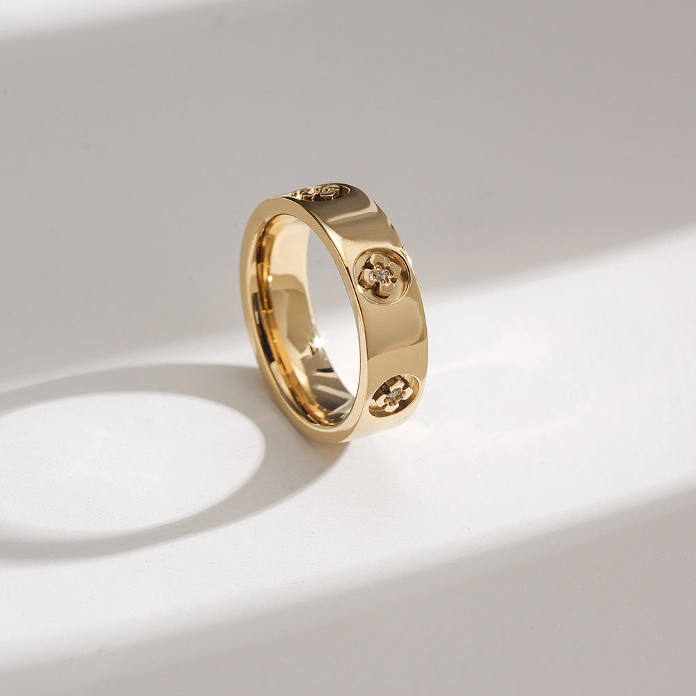 Flower zircon ring-NSR166STGCZD