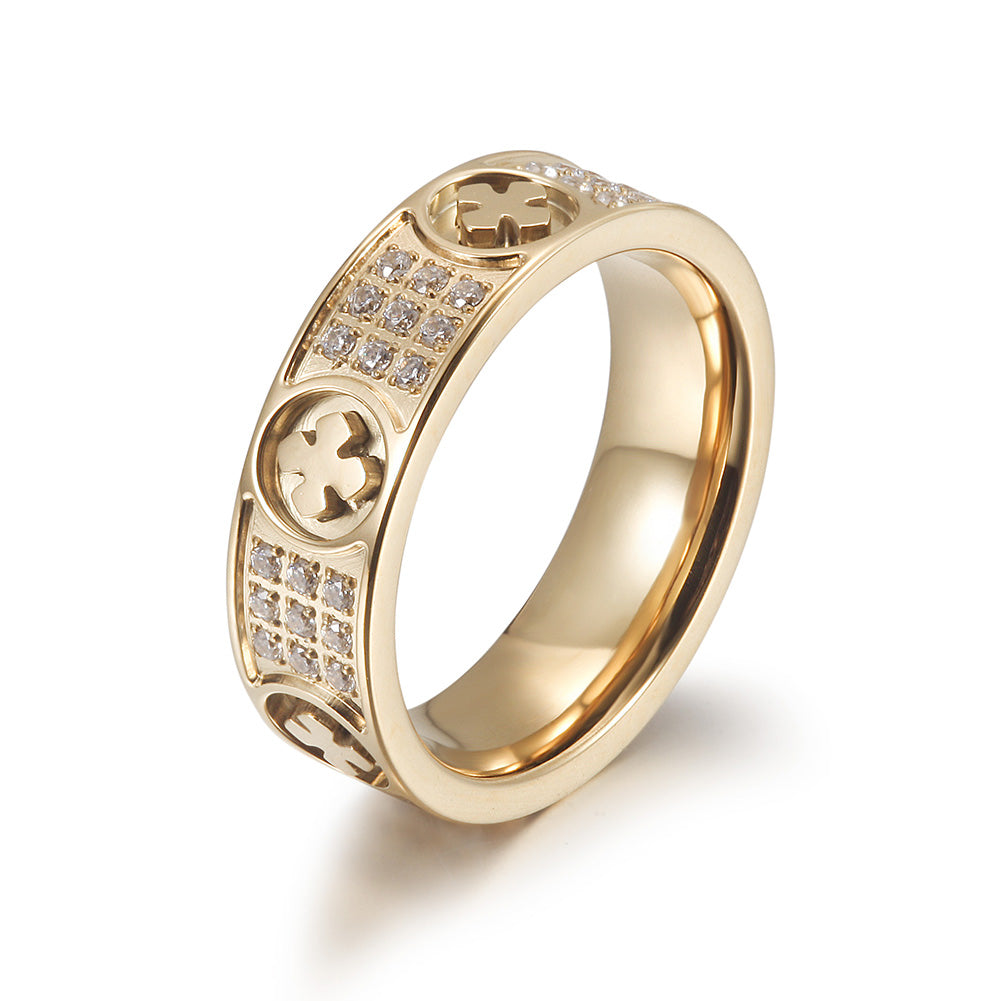 Flower Creative Zircon Ring-NSR167STGCZD