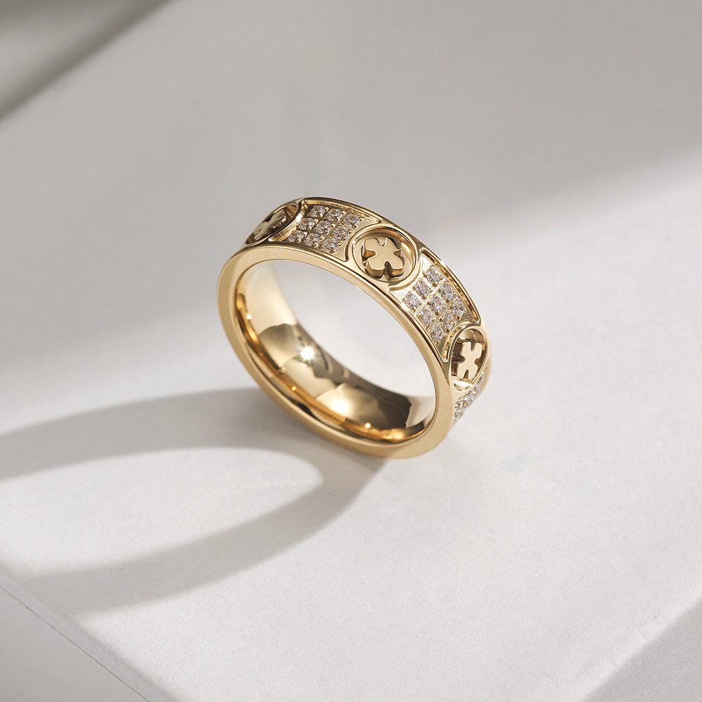 Flower Creative Zircon Ring-NSR167STGCZD