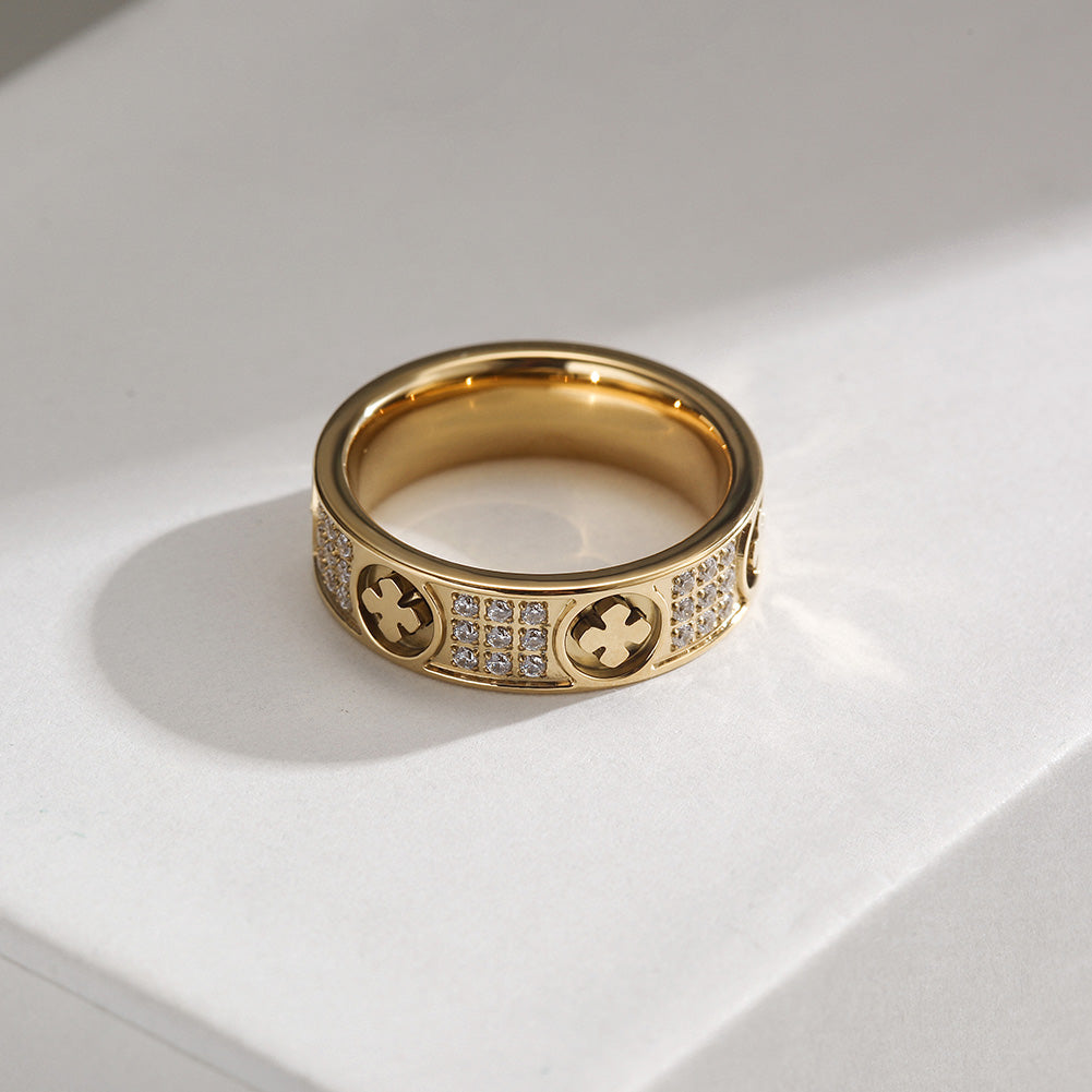 Flower Creative Zircon Ring-NSR167STGCZD