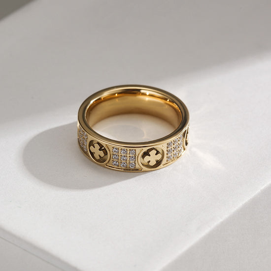 Flower Creative Zircon Ring-NSR167STGCZD