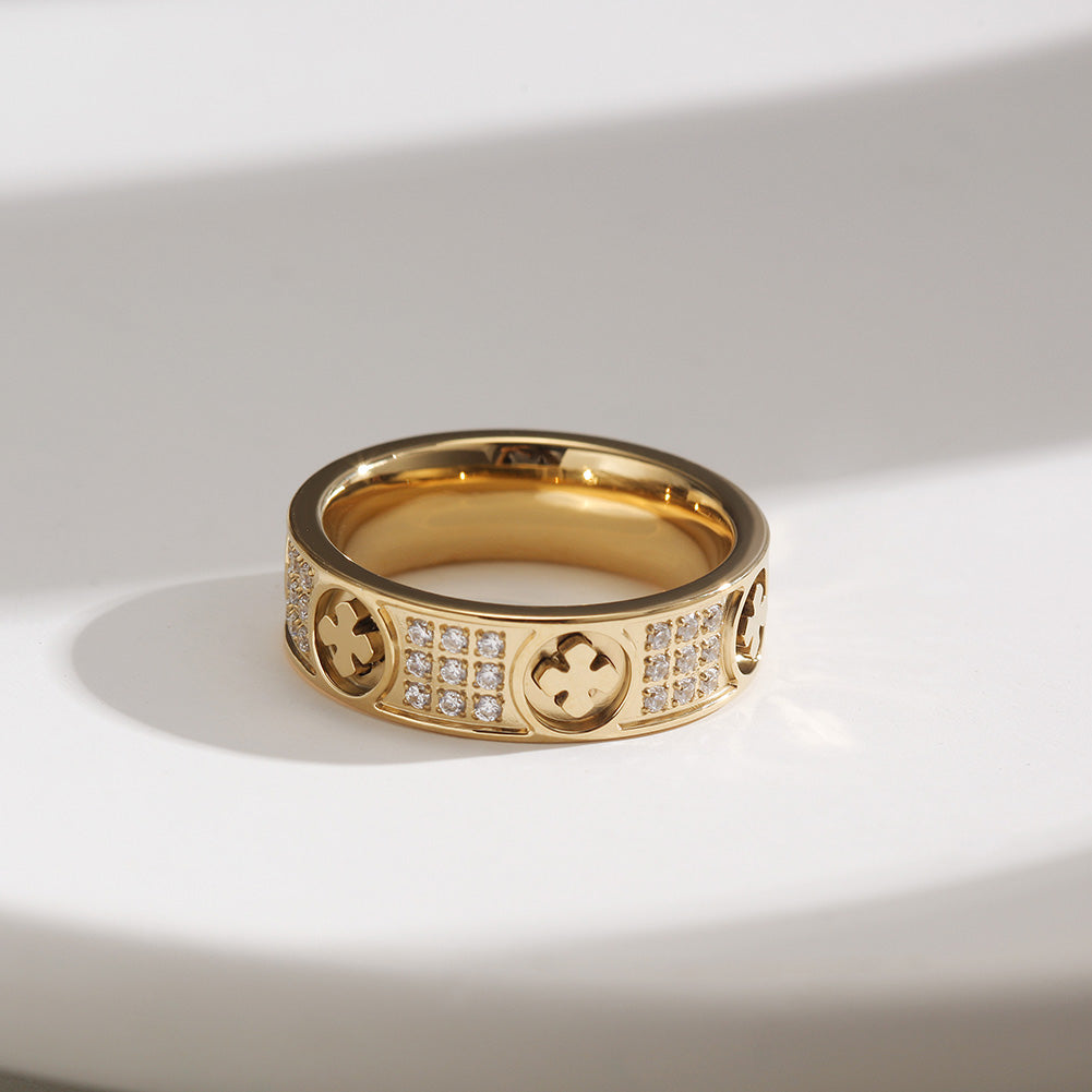Flower Creative Zircon Ring-NSR167STGCZD