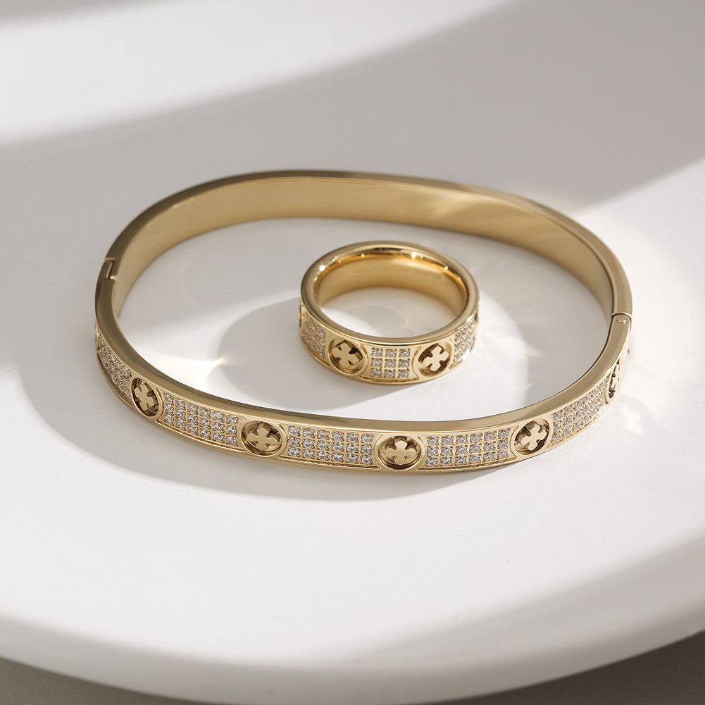 Flower Creative Zircon Ring-NSR167STGCZD
