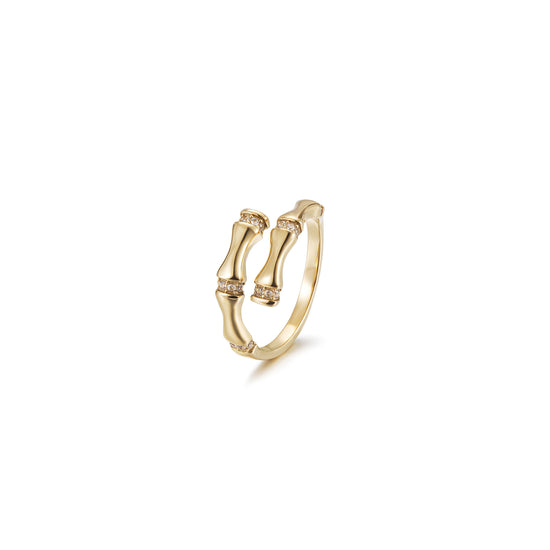 14K Gold Bamboo Chic Stacking Ring