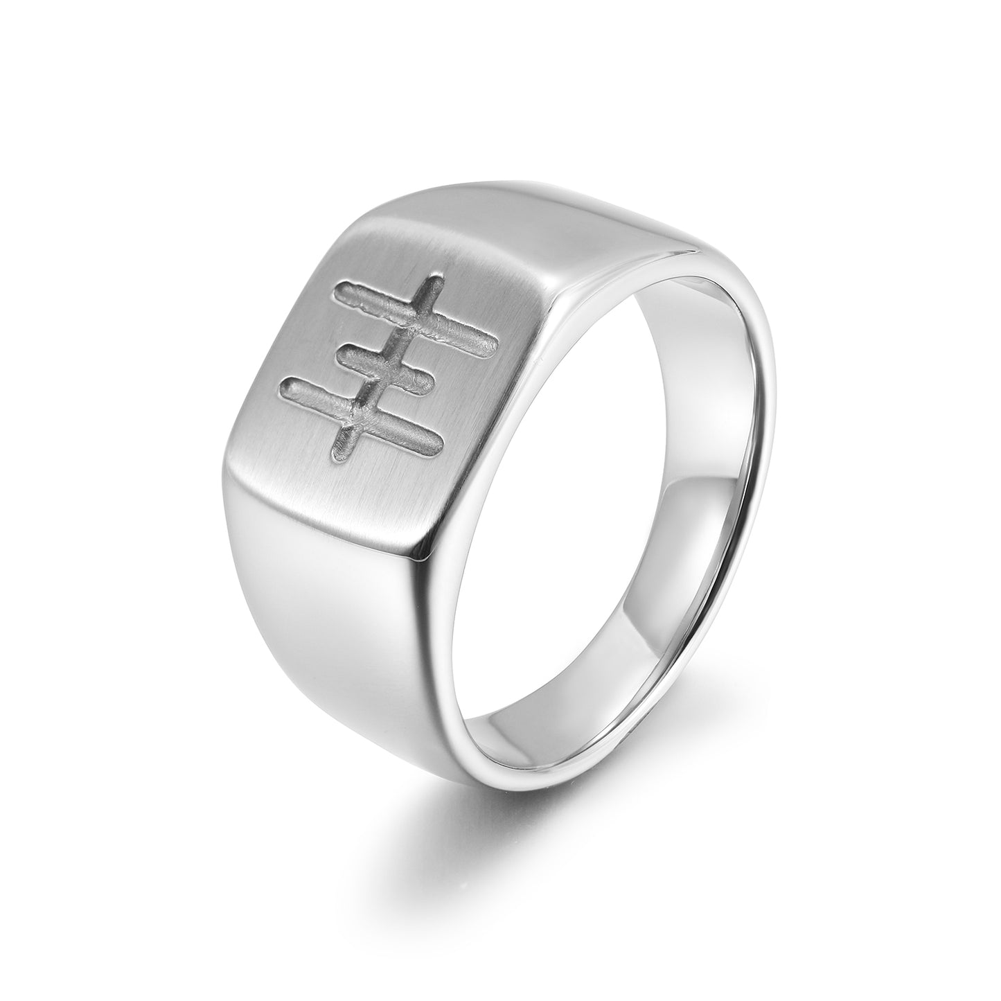 Silver carved ring-NSR197STWG