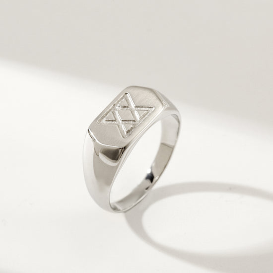 Silver carved ring-NSR198STWG
