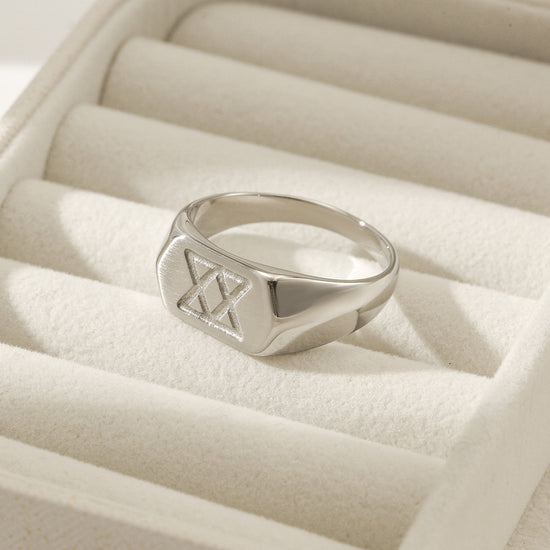 Silver carved ring-NSR198STWG