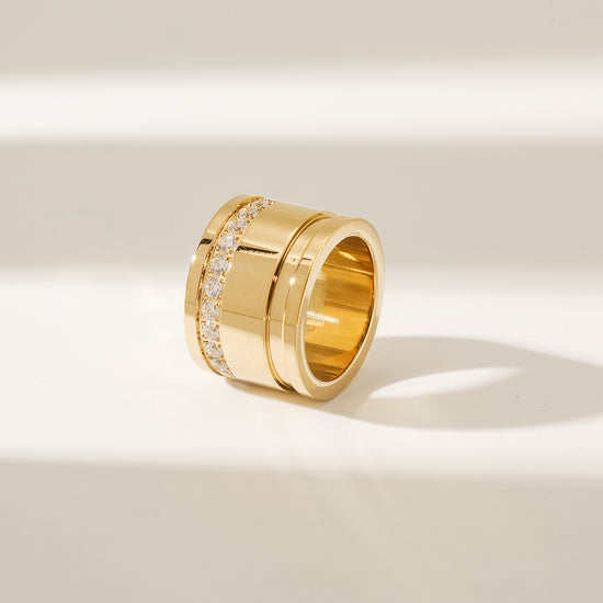 Round bucket zircon ring-NSR201STGCZD