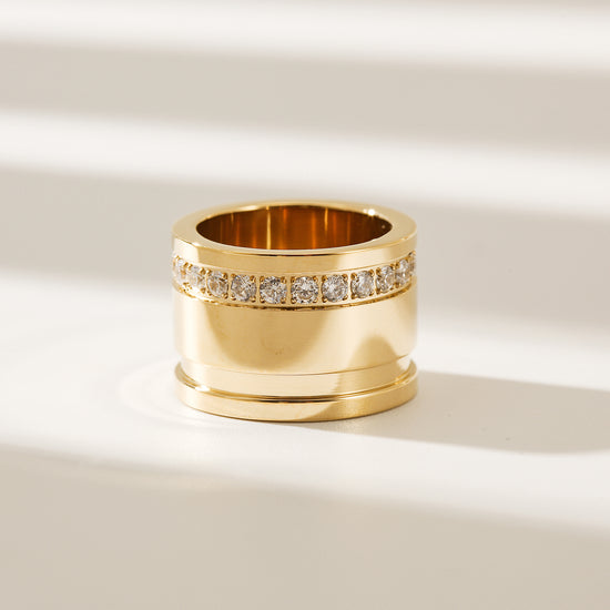 Round bucket zircon ring-NSR201STGCZD