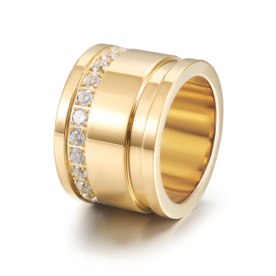 Round bucket zircon ring-NSR201STGCZD