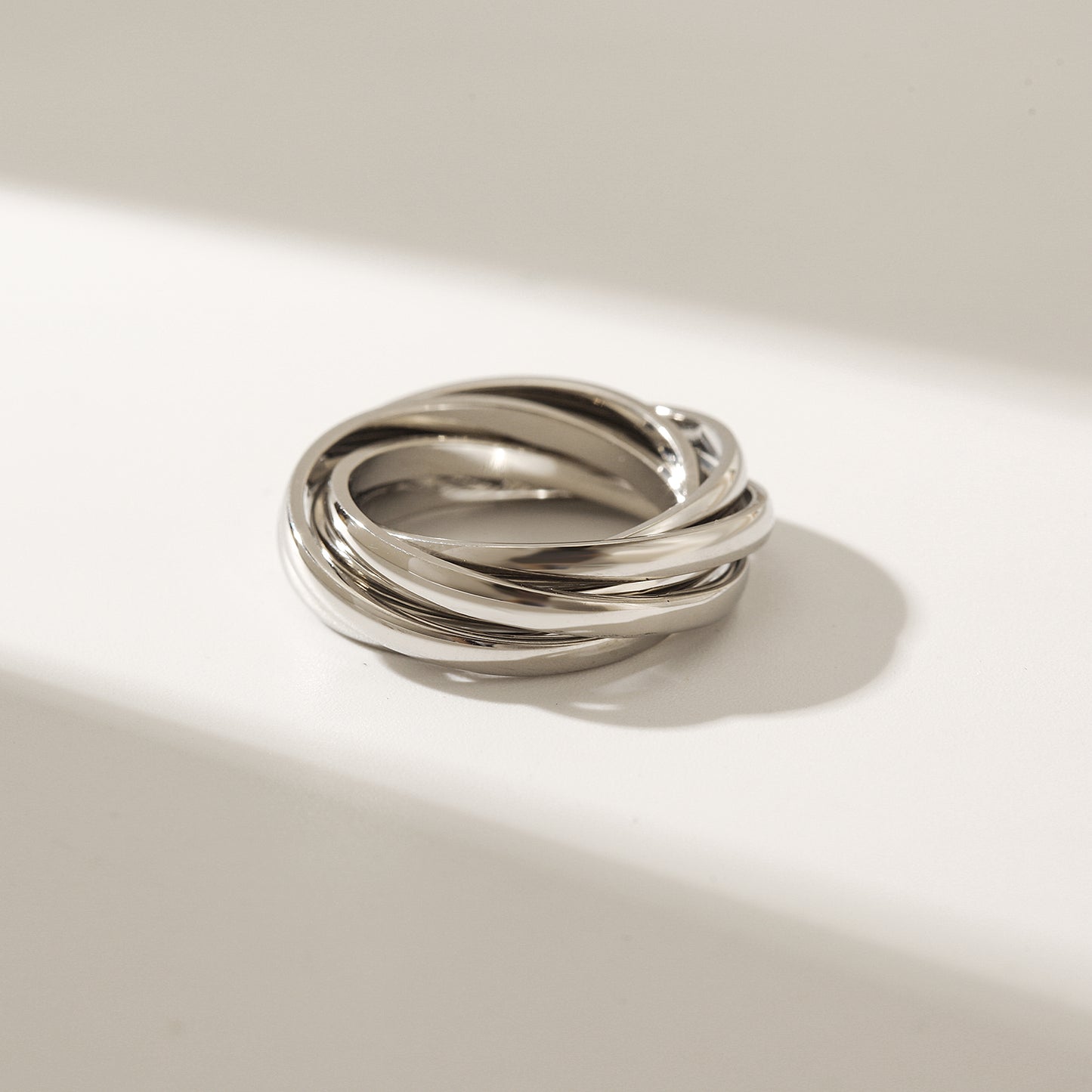 Silver Fried Dough Twists Ring-NSR202STWG
