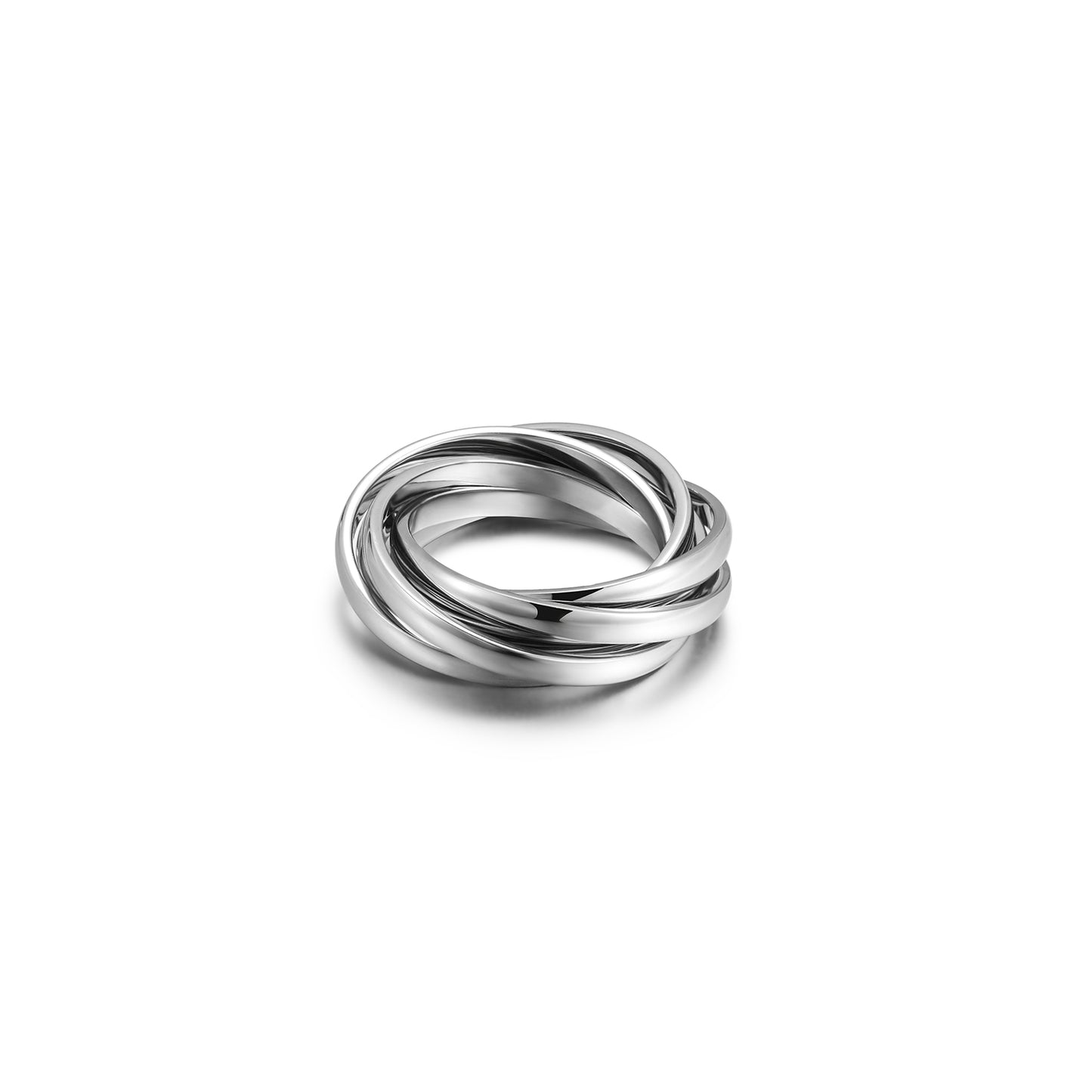 Silver Fried Dough Twists Ring-NSR202STWG