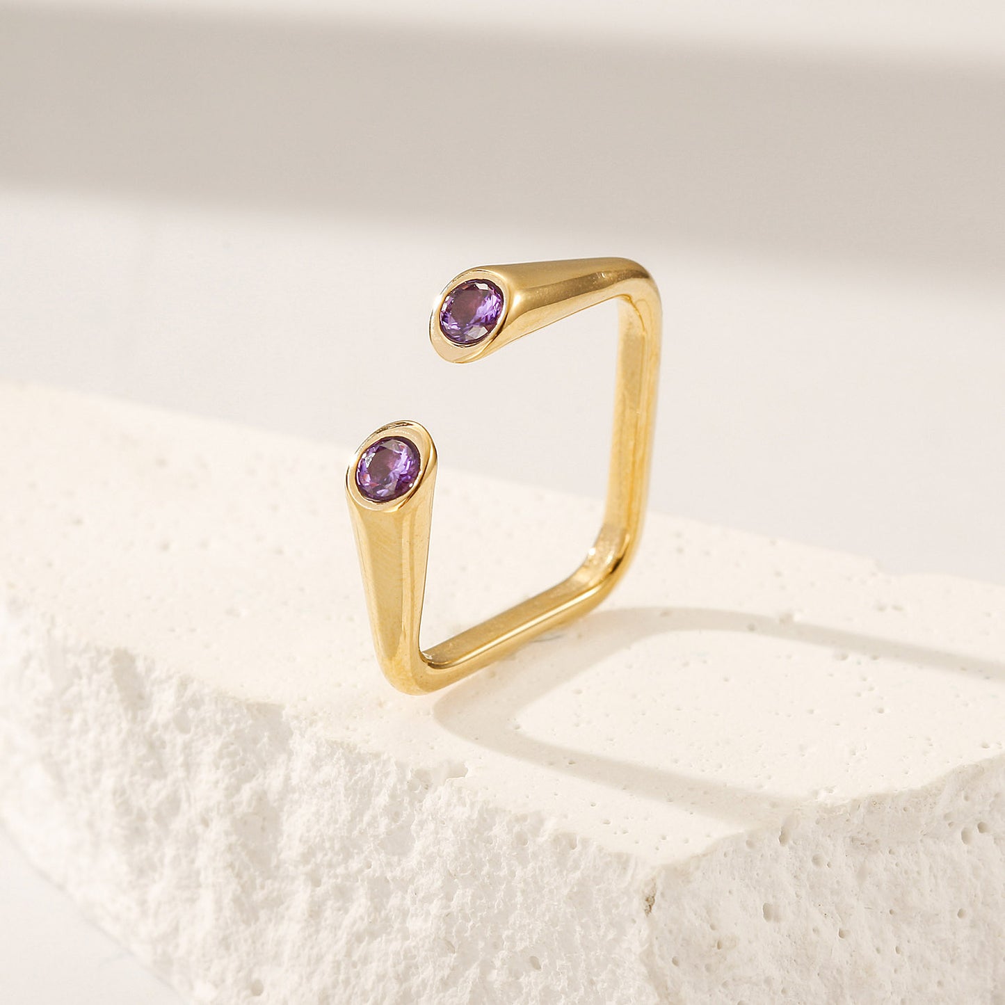 Creative Square Zircon Ring-NSR241STGCVIZD