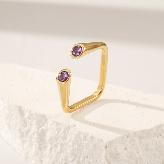 Creative Square Zircon Ring-NSR241STGCVIZD