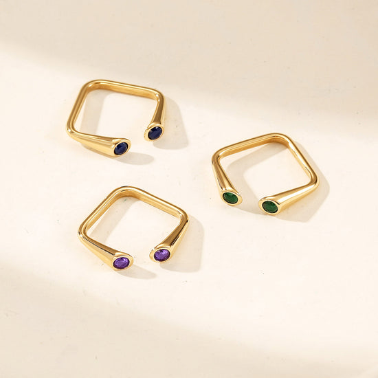 Creative Square Zircon Ring-NSR241STGCVIZD