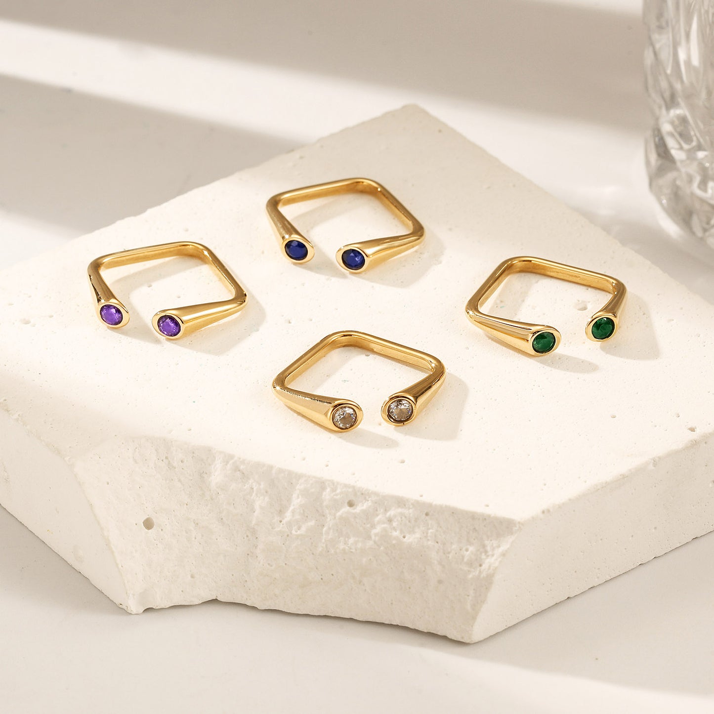 Creative Square Zircon Ring-NSR241STGCVIZD