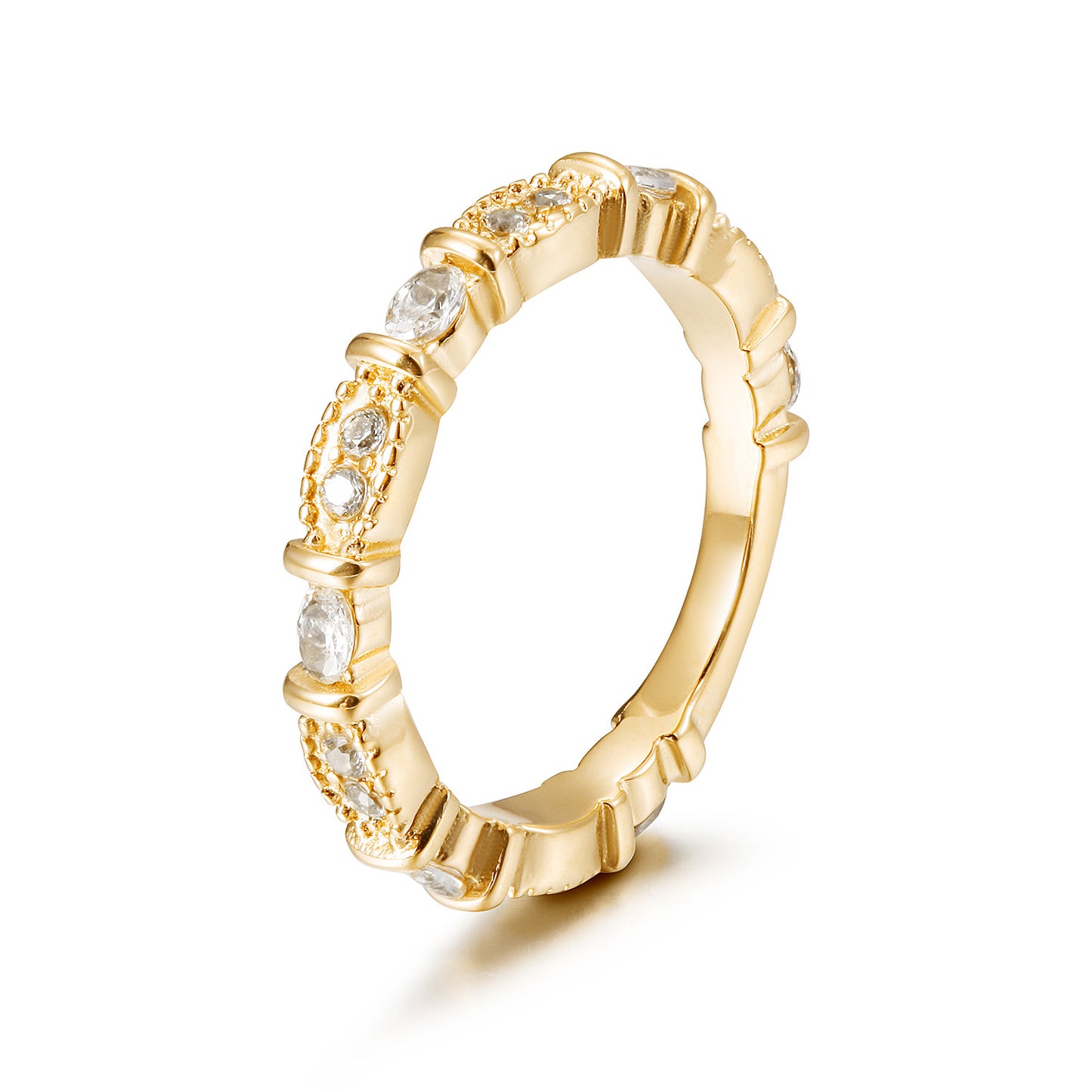 Golden Diamond Ring-NSR249STGCZD