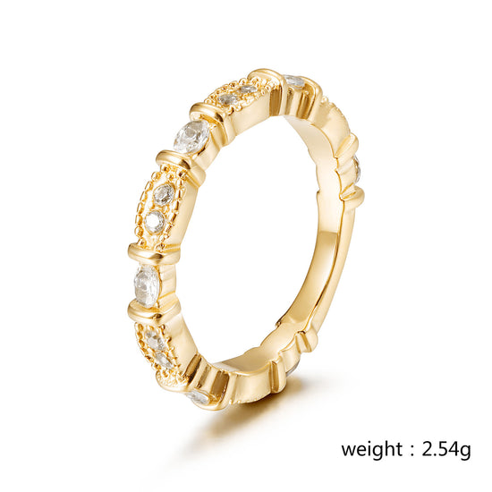 Golden Diamond Ring-NSR249STGCZD