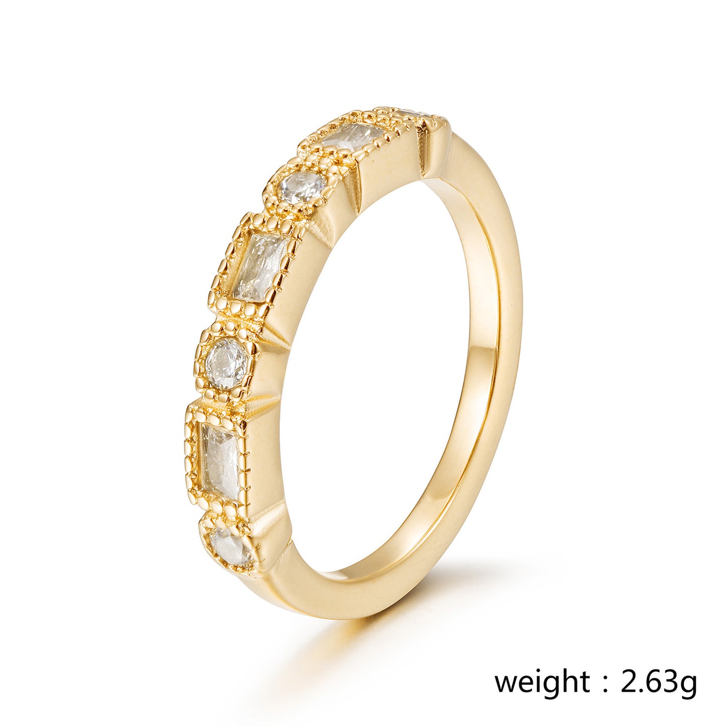 Golden zircon ring-NSR250STGCZD