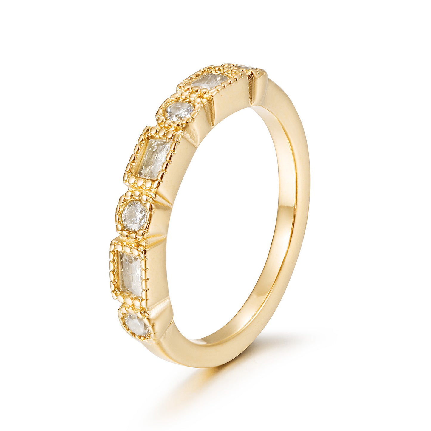 Golden zircon ring-NSR250STGCZD
