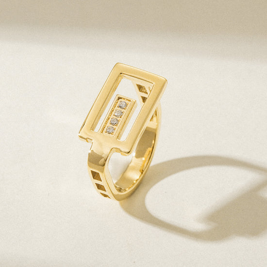 Creative G-shaped ring-NSR252STGCZD
