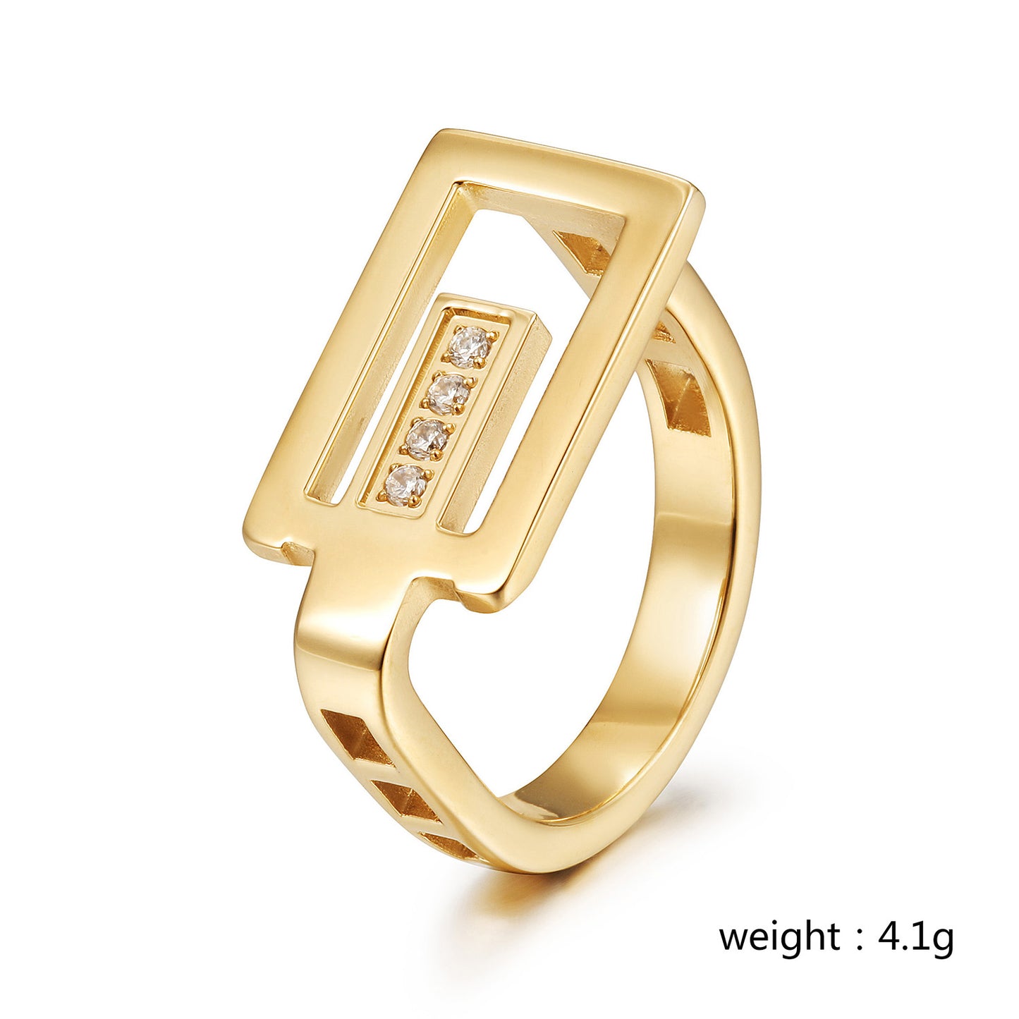 Creative G-shaped ring-NSR252STGCZD