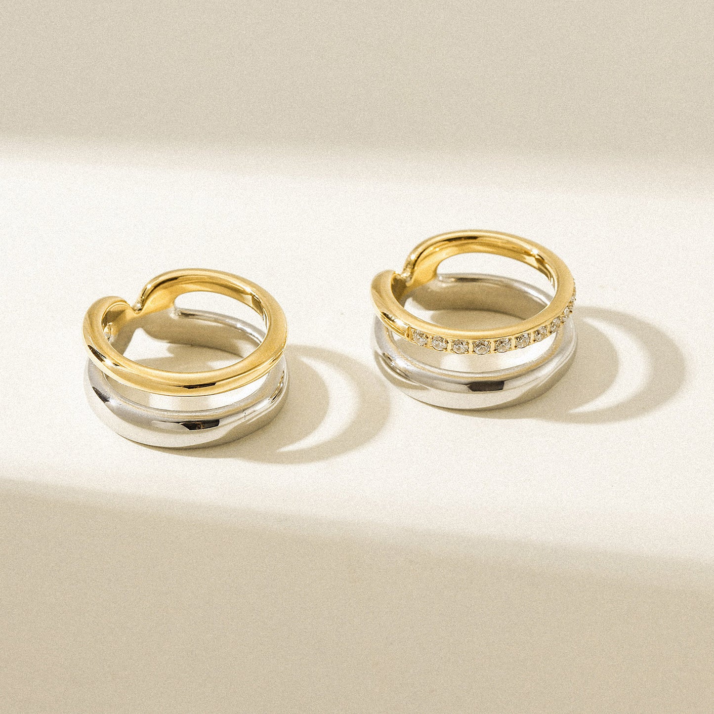 Intercolor hollow stainless steel ring-NSR254STMCZD