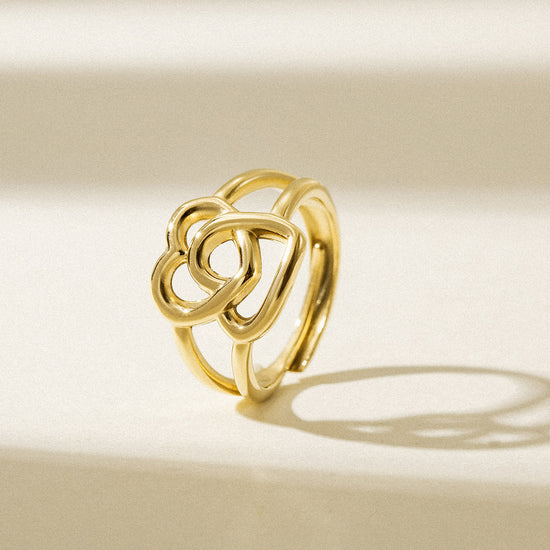 Two heart-shaped hollow rings-NSR256STGC