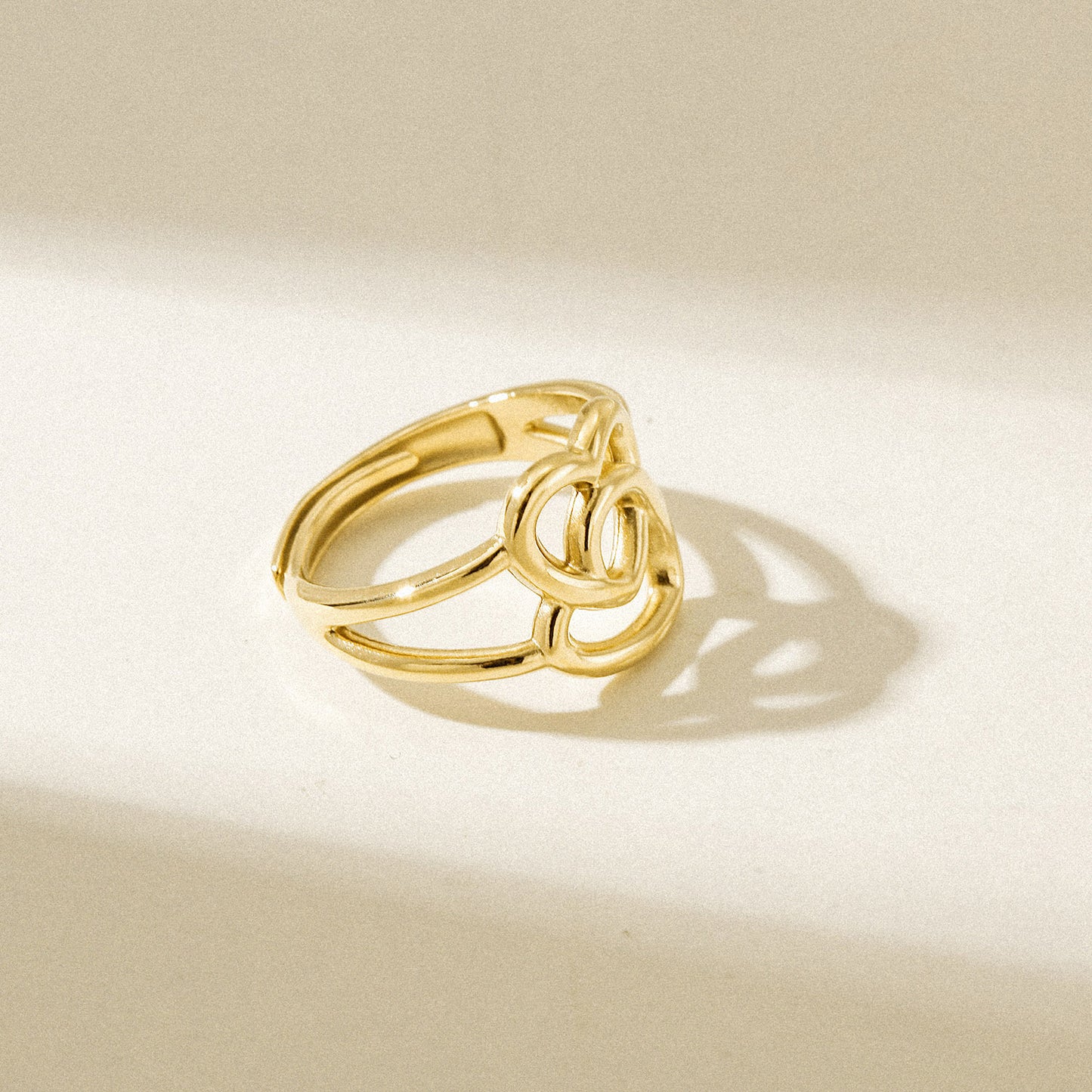Two heart-shaped hollow rings-NSR256STGC