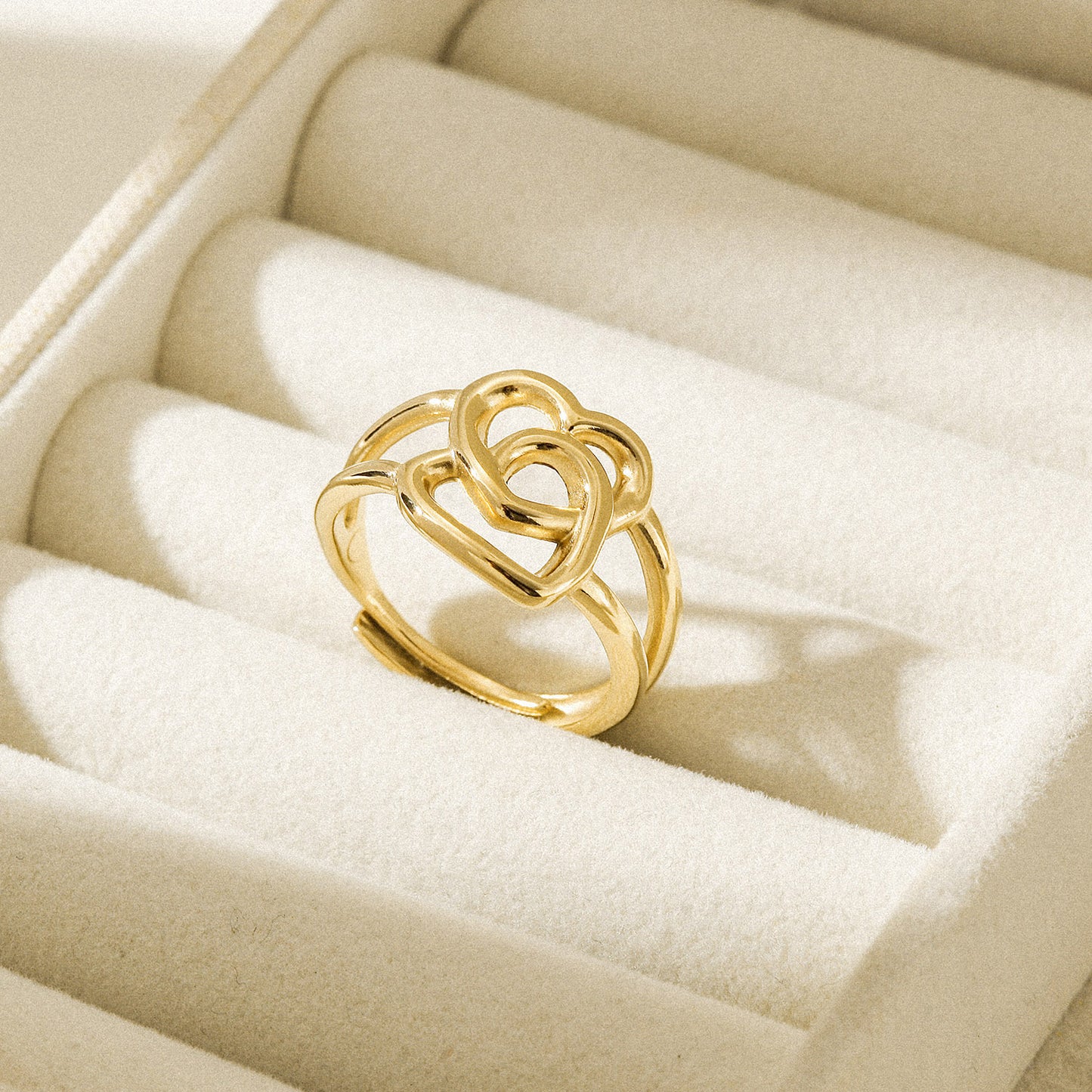 Two heart-shaped hollow rings-NSR256STGC