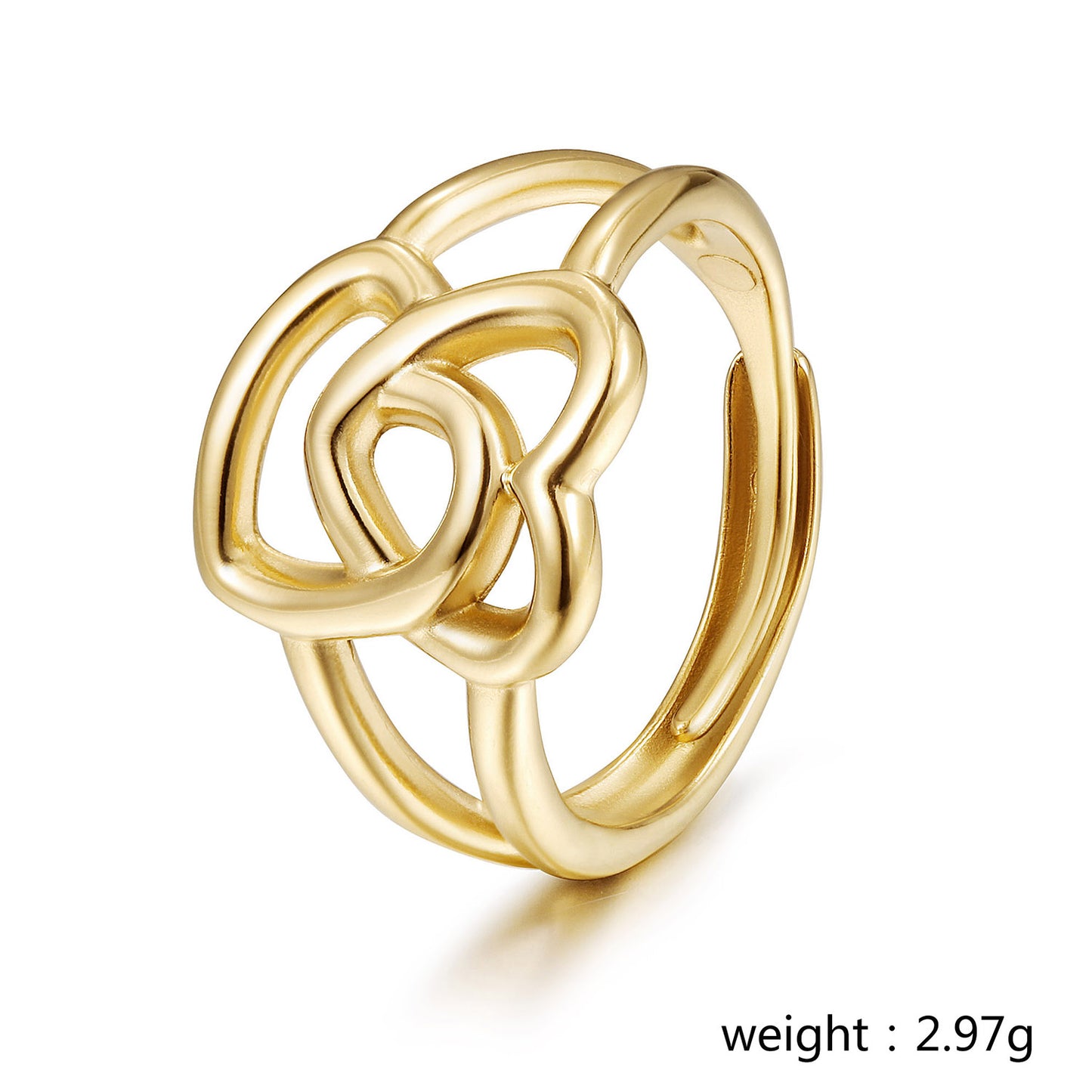 Two heart-shaped hollow rings-NSR256STGC